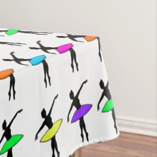 Toalha De Mesa Neon Tutu Ballerina Balé Pointe Dance Tablecloth