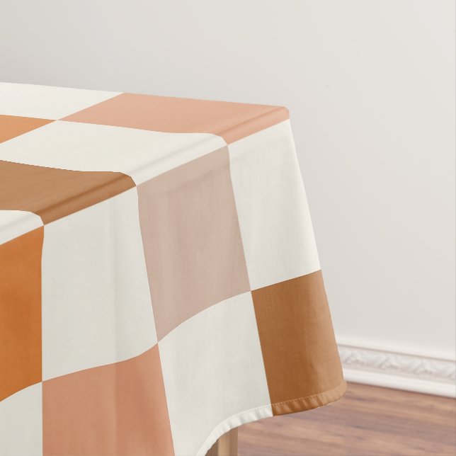 Toalha De Mesa Neutral Retro Fall Checkered (Posição Original)