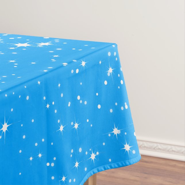 Toalha De Mesa Neve Simples e Estrelas em AZUL LUMINOSO ou Sua Co (Posição Original)