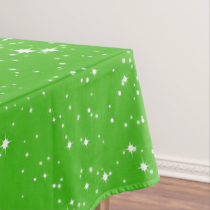 Toalha De Mesa Neve Simples e Estrelas no BRIGHT GREE ou na Sua C