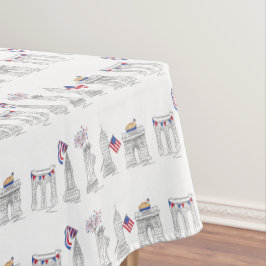 Toalha De Mesa New York Quarto! NYC 4 de julho Fogo Patriótico