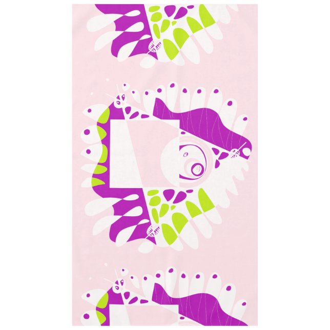 Toalha De Mesa Ninho de pássaro - Lêmonada rosa branca (Frente)