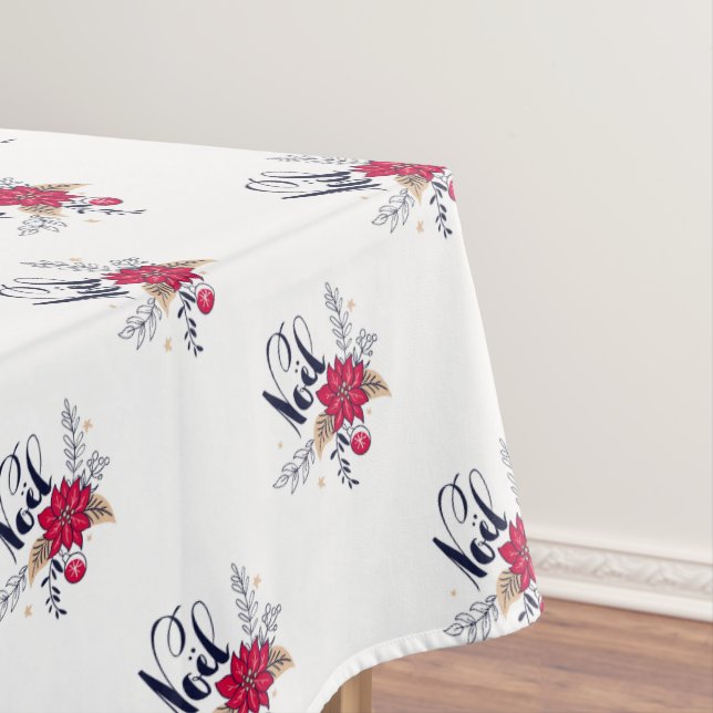 Toalha De Mesa Noel Poinsettia Tablecloth (Posição Original)