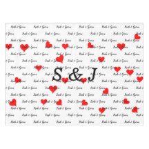 Noiva Monograma Tipografia Corações Vermelhos