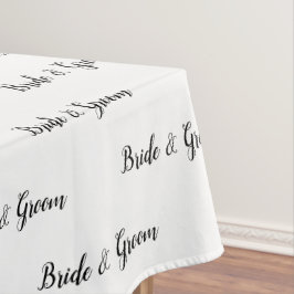 Toalha De Mesa Noiva Noivo Tipografia Preto Branco