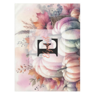 Toalha De Mesa Nome do monograma Bombas de queda em pastel aquare