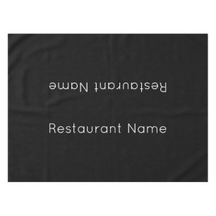 Toalha De Mesa Nome do Restaurante Modelo de Texto Preto e Branco