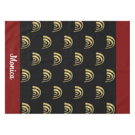 Toalha De Mesa Nome personalizado dourado arco-íris e preto