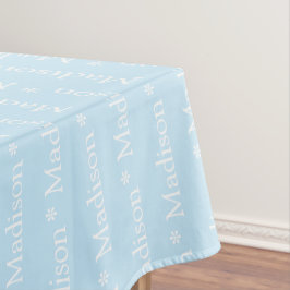 Toalha De Mesa Nome personalizável texto azul claro