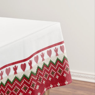 Toalha De Mesa Nórdico Knited Scandi Hygge Angel Hearts Natal