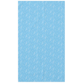 Toalha De Mesa Norte - Branco sobre Padrão Botânico Azul