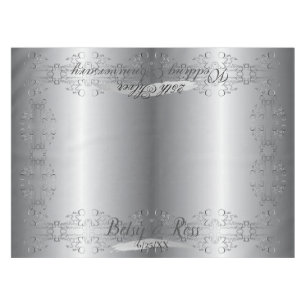 Toalha De Mesa "Nosso 25 de casamento" Silvery Escrita à mão