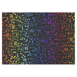 Toalha De Mesa Notas Musicais Coloridas Dançantes Amantes da Músi