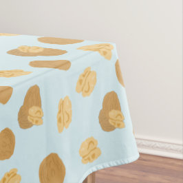 Toalha De Mesa Nozes-de-noz-branca-seca-padrão Pastel Azul