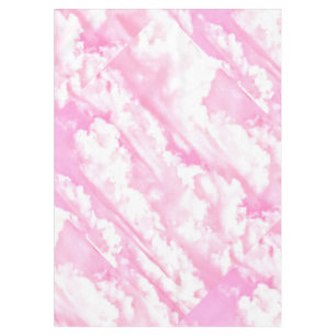Toalha De Mesa Nuvens Rosa De Pó Suave Decorativa Elegante