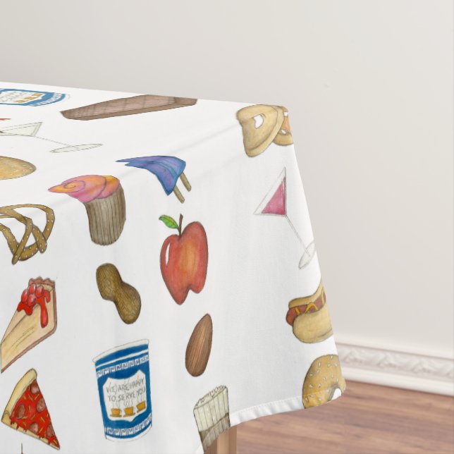 Toalha De Mesa NYC Classic Nova Iorque Comida Pretzel Pizza Lox (Posição Original)