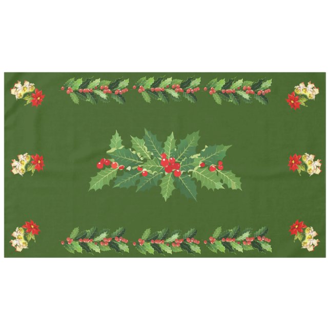 Toalha De Mesa O bebê dança de Natal anuncia verde (Frente (Horizontal))