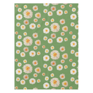 Toalha De Mesa O branco floresce Tablecloth verde
