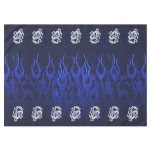 Toalha De Mesa O cromo azul do dragão gosta de chamas da fibra d