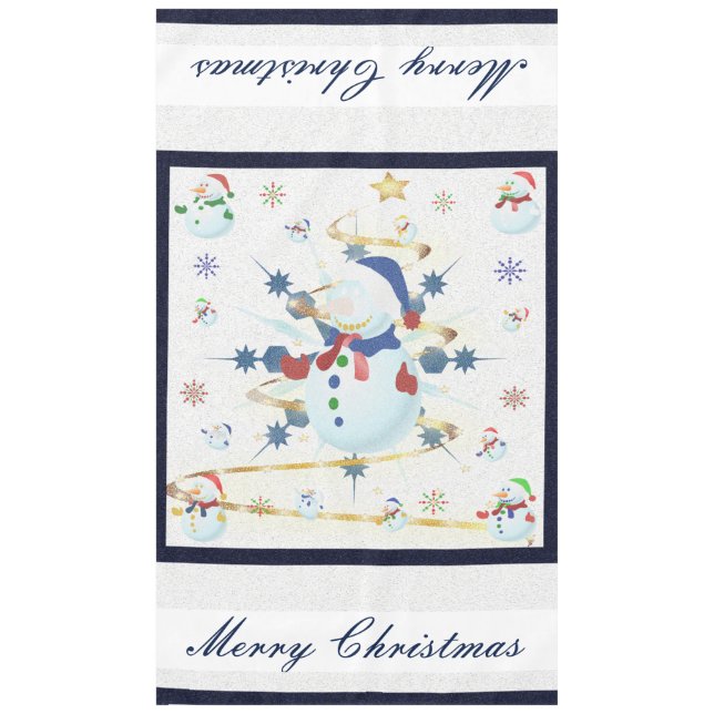 Toalha De Mesa O Glittery Christmas Snowman - (Frente)