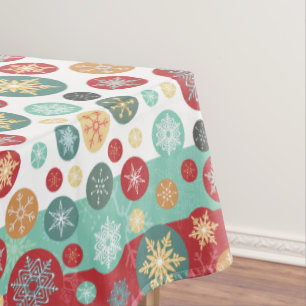 Toalha De Mesa O Natal colore flocos de neve retros de Deco