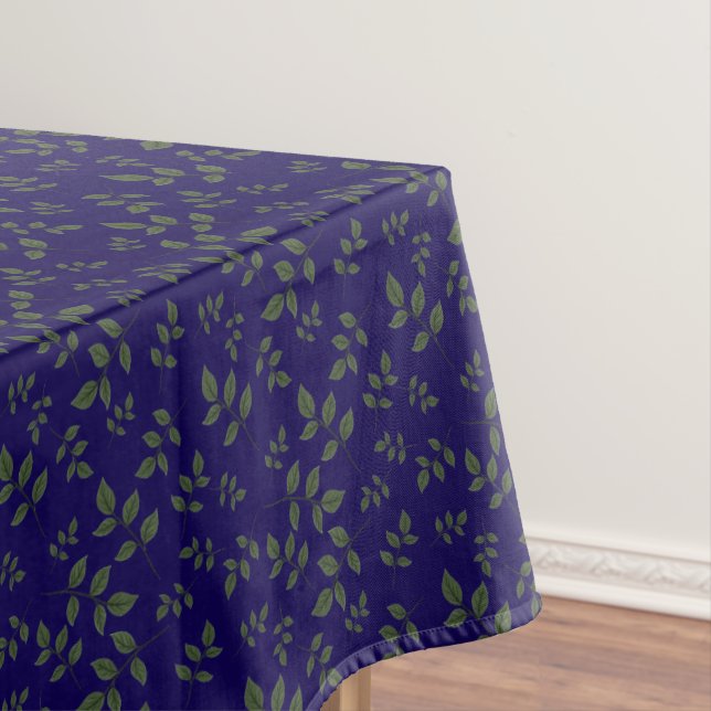 Toalha De Mesa O padrão verde azul escuro deixa na moda elegante (Posição Original)