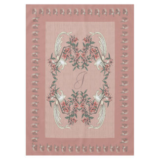 Toalha De Mesa O romance da seda com monograma de 60" x 84" Peach