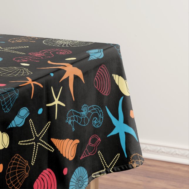 Toalha De Mesa Oceano Costeiro Starfish Mar Vida do Cavalo do Mar (Posição Original)