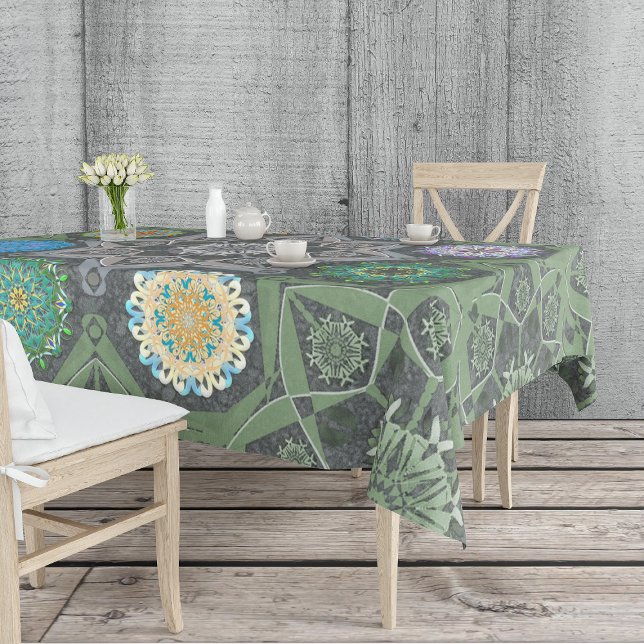 Toalha De Mesa Octo mais brilhante arabesque Pedra verde (Criador carregado)