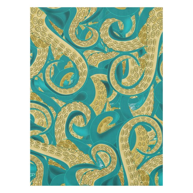 Toalha De Mesa Octopus Tablecloth Art Design (Frente)