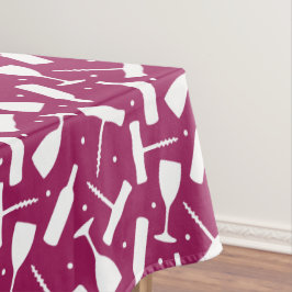 Toalha De Mesa Óculos e Garrafas de Vinho Borgonha