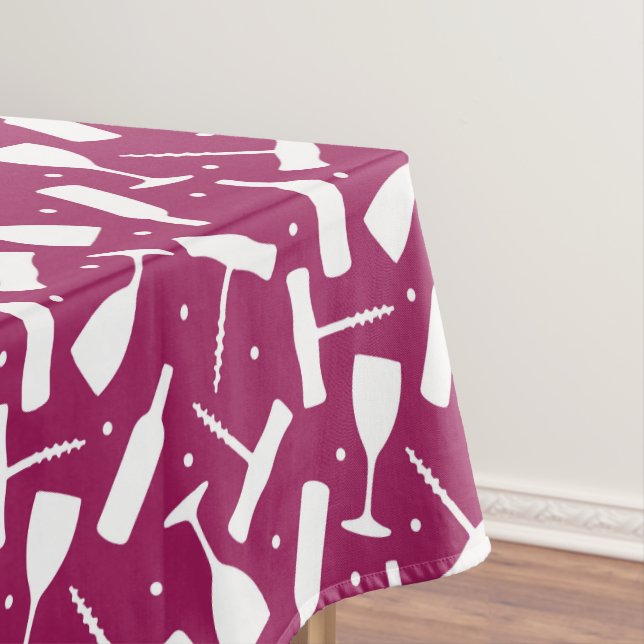 Toalha De Mesa Óculos e Garrafas de Vinho Borgonha (Posição Original)