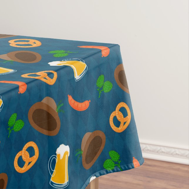 Toalha De Mesa Oktoberfest Beer, Pretzels e padrão bávaro (Posição Original)