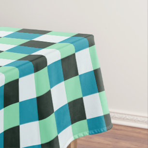 Toalha De Mesa Óleo Branco Verde Azul Aqua Turquoise