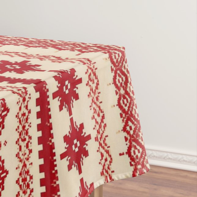 Toalha De Mesa Olhar de padrão tricotado estilo de arte popular n (Posição Original)