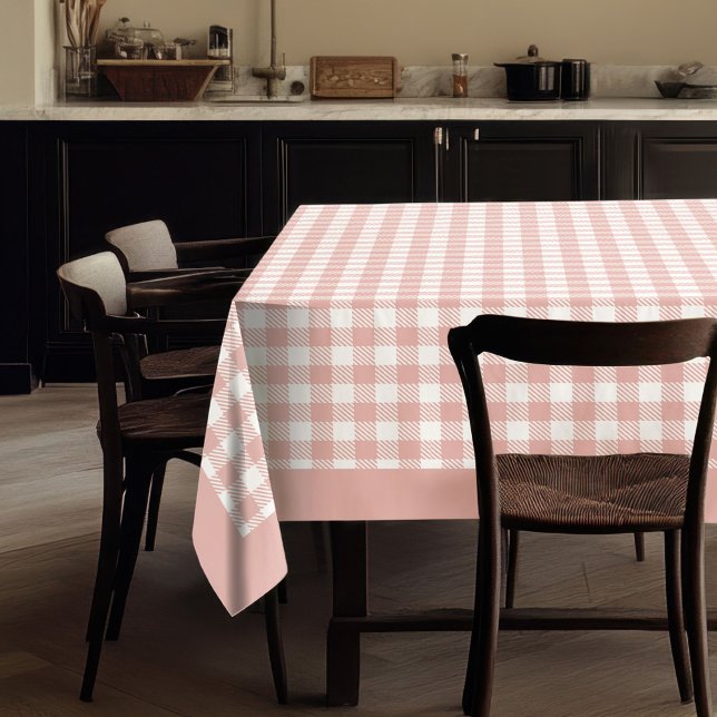 Toalha De Mesa Olhar para a Tablecloth Dourada Cozy Verificada (Cozy Rose Gold Checkered Tablecloth Look)