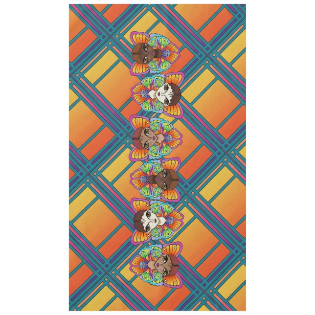 Toalha De Mesa Olhos Grandes e Asas Borboletas (Frente)