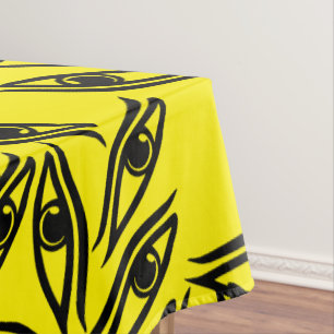 Toalha De Mesa Olhos Olhos Padrão Amarelo Preto