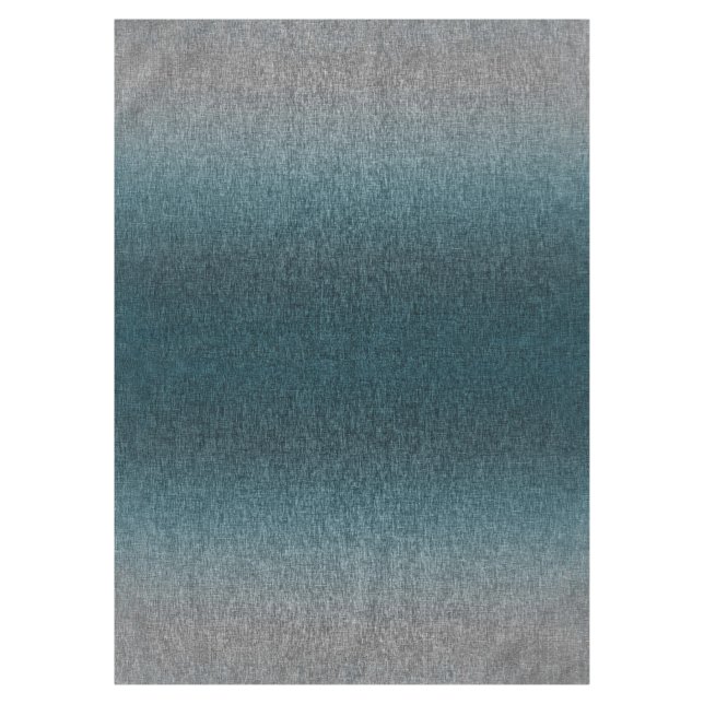Toalha De Mesa Ombre Abstract Teal Green Blue Grey Crosshatch (Frente)