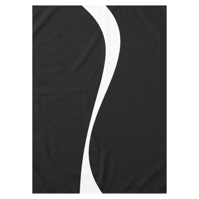 Toalha De Mesa Ondas Simples 2 - Preto e Branco (Frente)