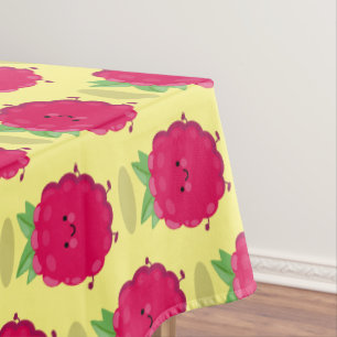 Toalha De Mesa Óptica de desenho animado de framboesa feliz