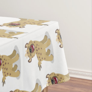 Toalha De Mesa Óptica hiena engraçada rindo ilustração de desenho