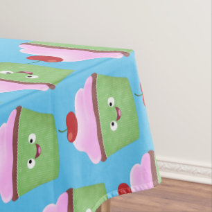 Toalha De Mesa Óptica ilustração do desenho animado do cupcake fe