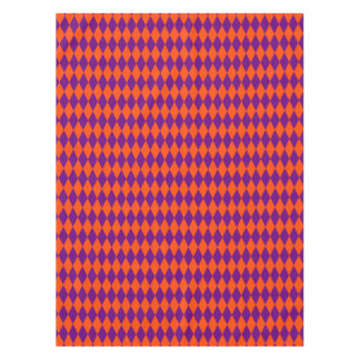 Toalha De Mesa Orange and Purple Harlequin Checkered Design 