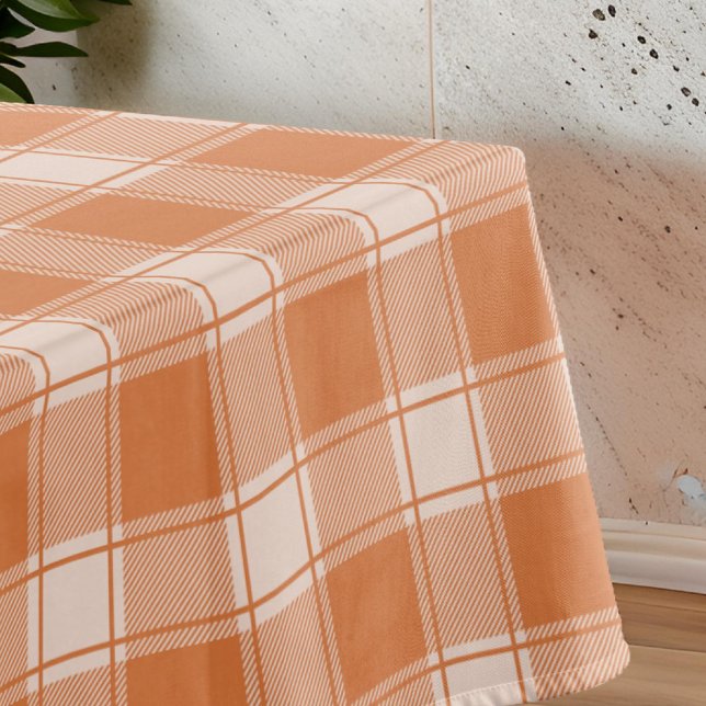 Toalha De Mesa Orange Gingham Fall Autumn (Criador carregado)