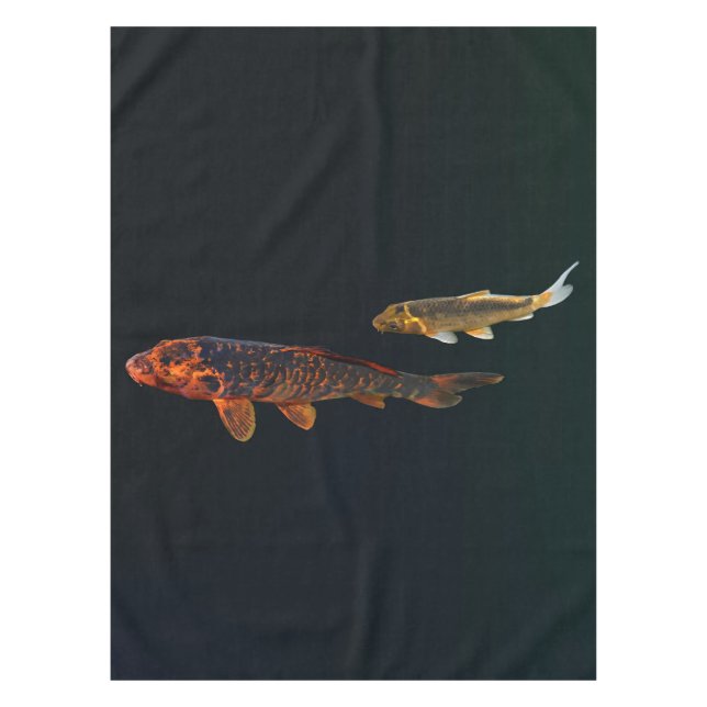Toalha De Mesa Orange Koi e Dourado Koi (Frente)