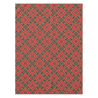 Toalha De Mesa Ornamentado Funky Dourado+Tableclote Vermelho