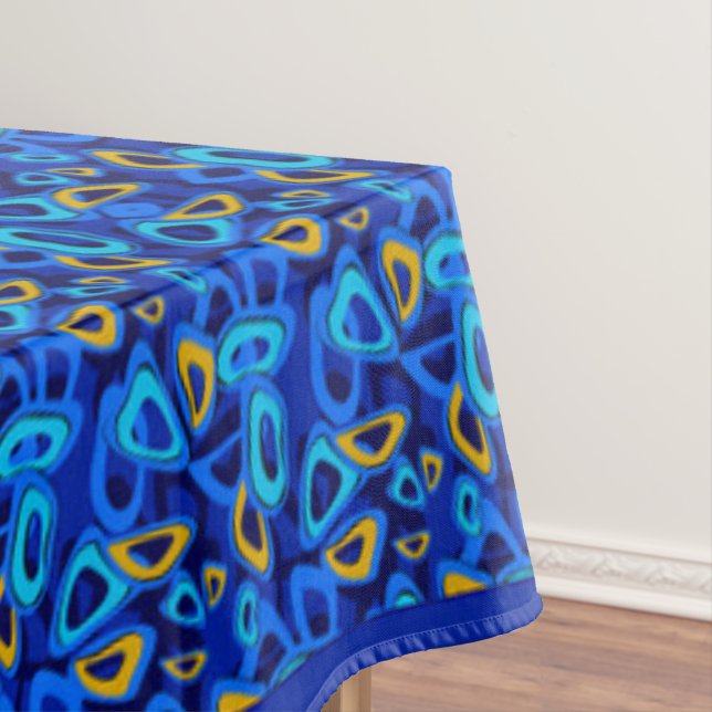 Toalha De Mesa Ornamento azul abstrato multicolorido (Posição Original)