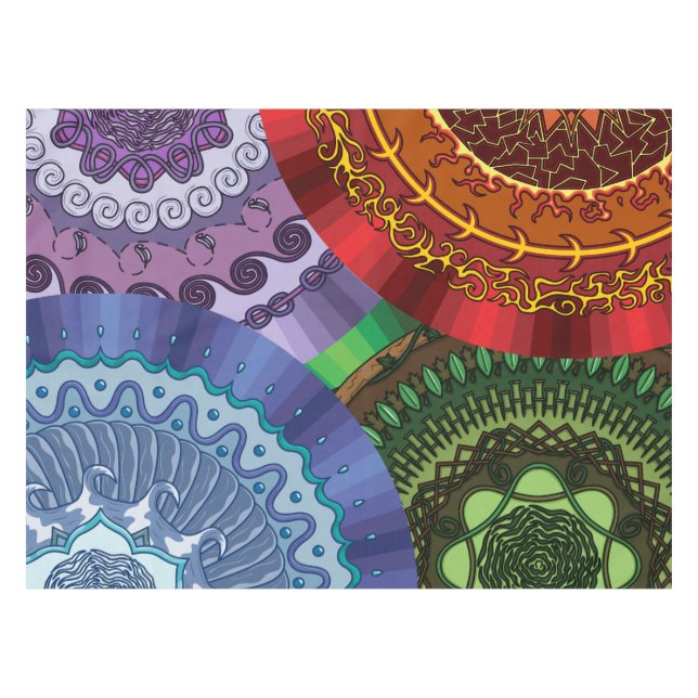 Toalha De Mesa Os Elementos Mandalas Tablecloth (Frente (Horizontal))