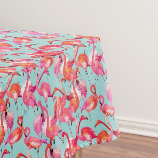Toalha De Mesa Os flamingos da aguarela recolheram 2 (Posição Original)